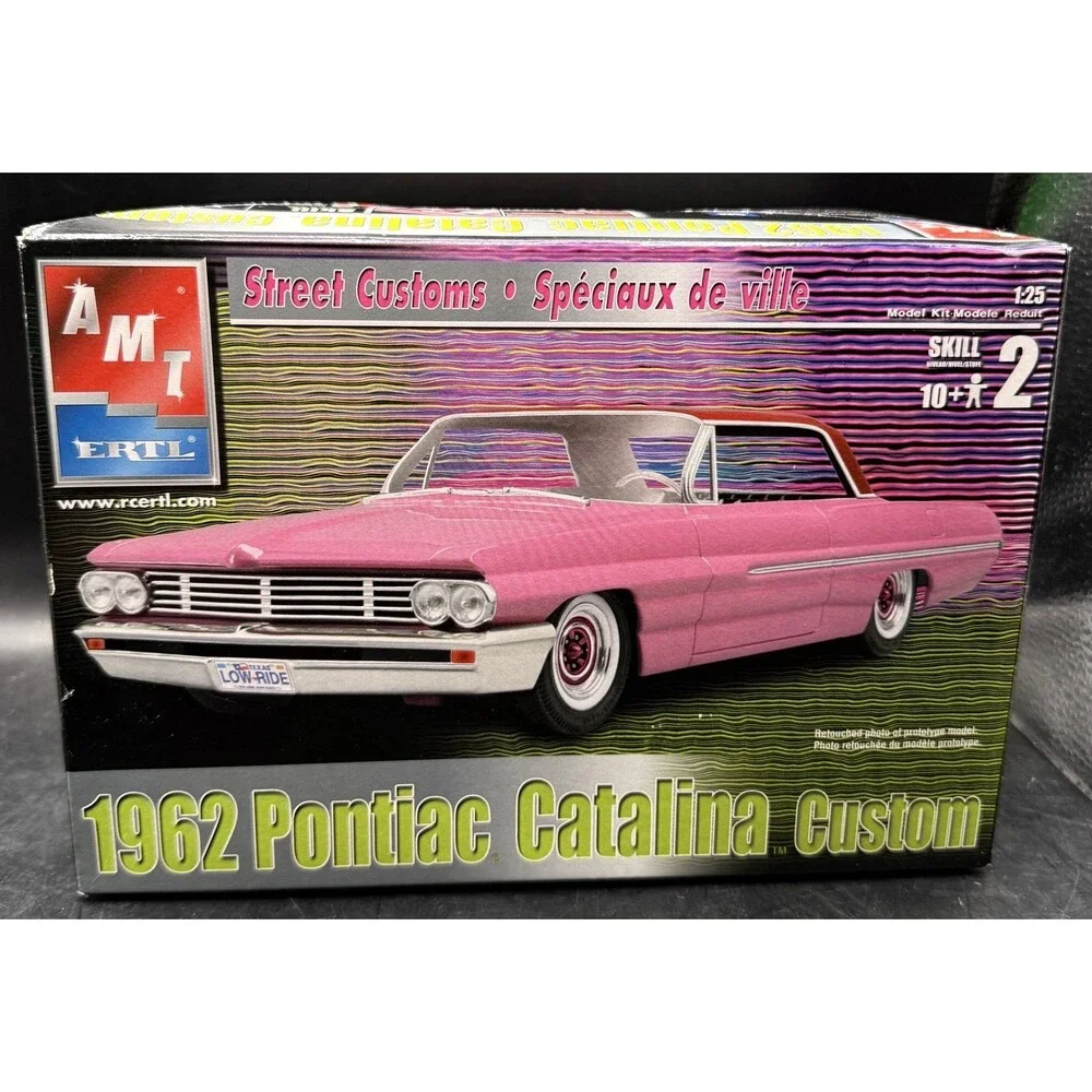 Vintage 2002 AMT ERTL 1962 Pontiac Catalina Custom 1:25 Model Kit - Sealed Parts